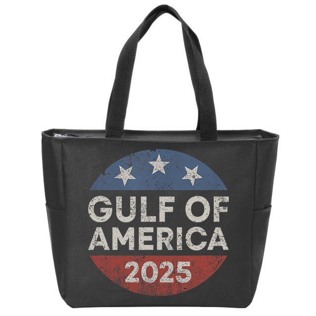 America Gulf Mexico Gulf Of Usa America 2025 Retro Button Zip Tote Bag