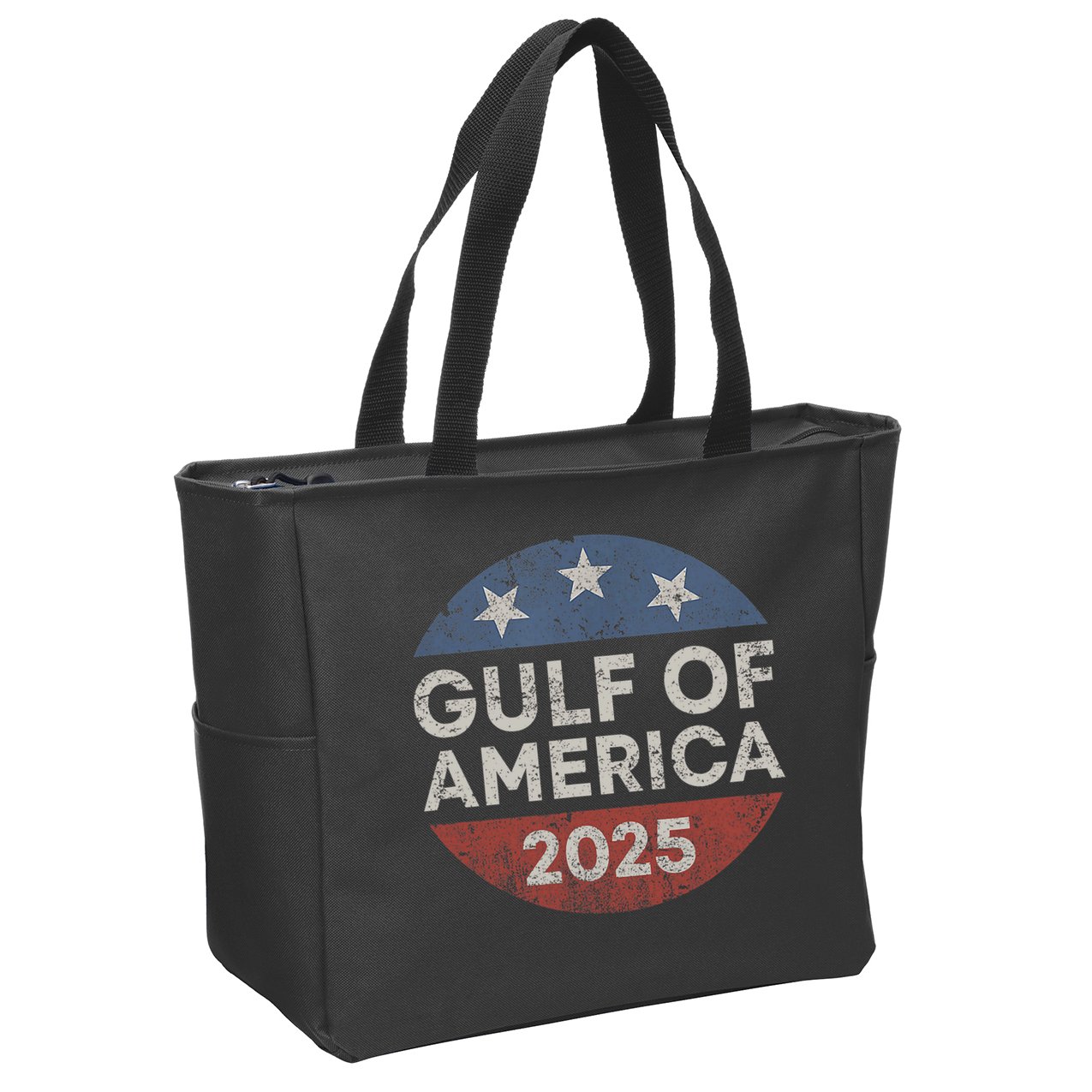 America Gulf Mexico Gulf Of Usa America 2025 Retro Button Zip Tote Bag