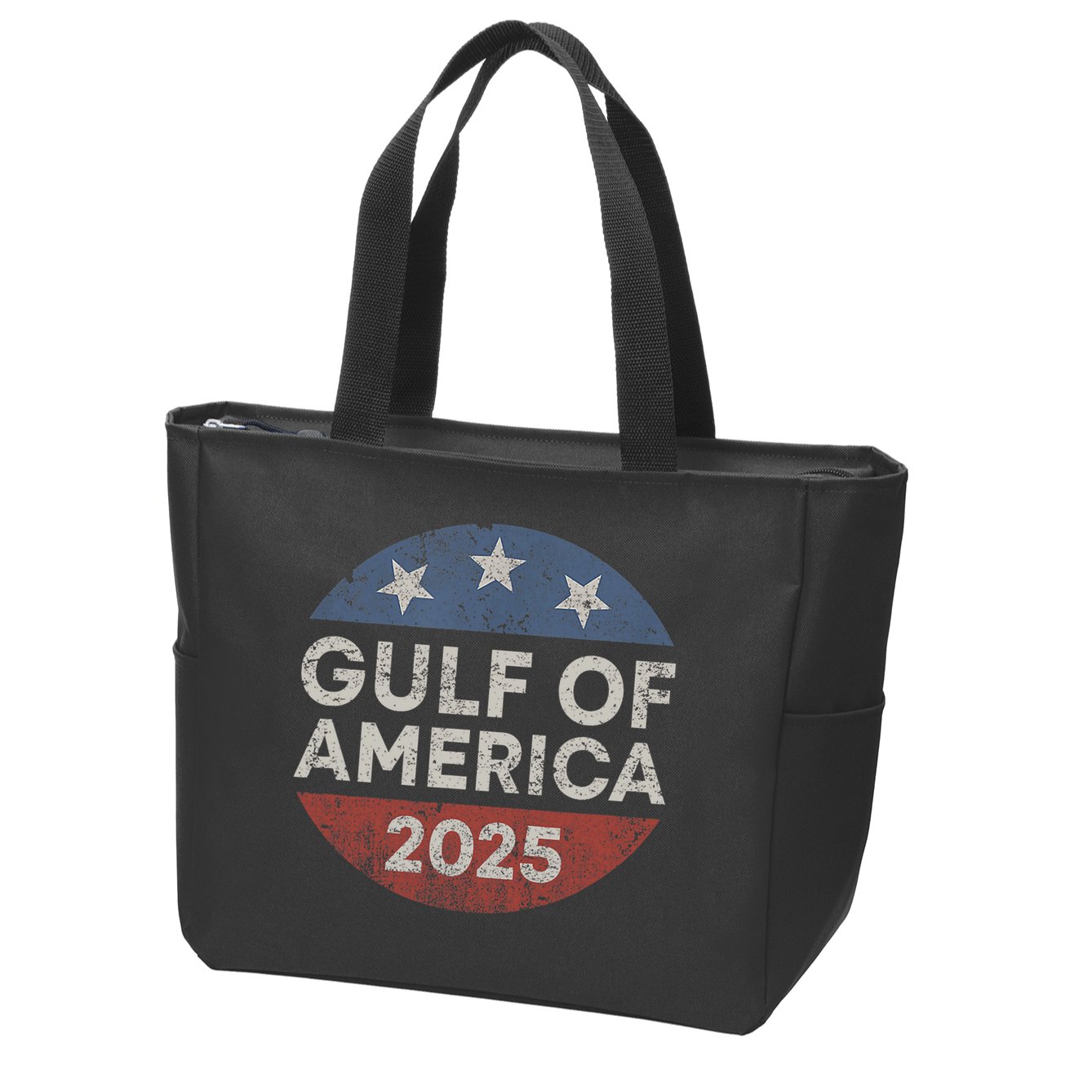 America Gulf Mexico Gulf Of Usa America 2025 Retro Button Zip Tote Bag