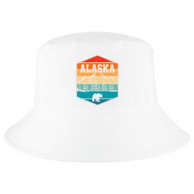 Alaskan Glacier Mountains Landscape Bear Animal Retro Alaska Cool Comfort Performance Bucket Hat