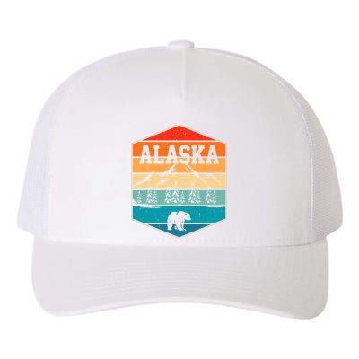 Alaskan Glacier Mountains Landscape Bear Animal Retro Alaska Yupoong Adult 5-Panel Trucker Hat