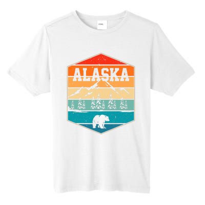 Alaskan Glacier Mountains Landscape Bear Animal Retro Alaska Tall Fusion ChromaSoft Performance T-Shirt