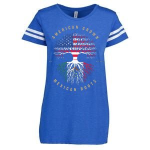 American Grown Mexican Roots Mexico Flag Enza Ladies Jersey Football T-Shirt