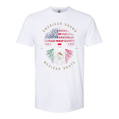 American Grown Mexican Roots Mexico Flag Softstyle® CVC T-Shirt