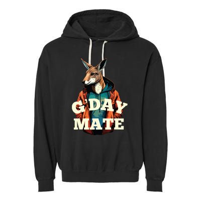 Australia GDay Mate Shirts Funny Kangaroo Australian Symbol Garment-Dyed Fleece Hoodie