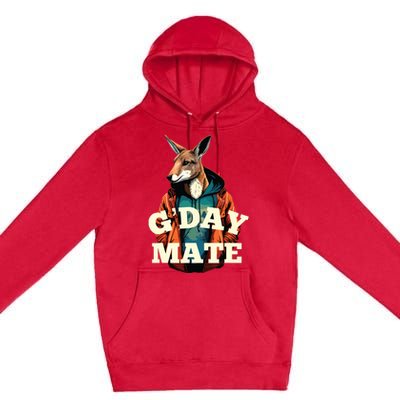 Australia GDay Mate Shirts Funny Kangaroo Australian Symbol Premium Pullover Hoodie