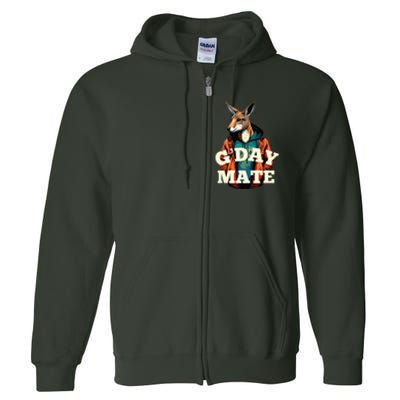 Australia GDay Mate Shirts Funny Kangaroo Australian Symbol Full Zip Hoodie