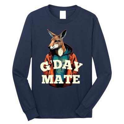 Australia GDay Mate Shirts Funny Kangaroo Australian Symbol Long Sleeve Shirt