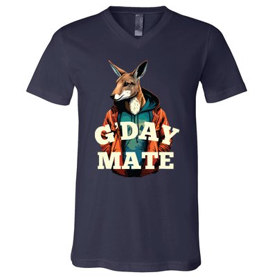 Australia GDay Mate Shirts Funny Kangaroo Australian Symbol V-Neck T-Shirt