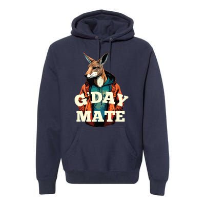 Australia GDay Mate Shirts Funny Kangaroo Australian Symbol Premium Hoodie