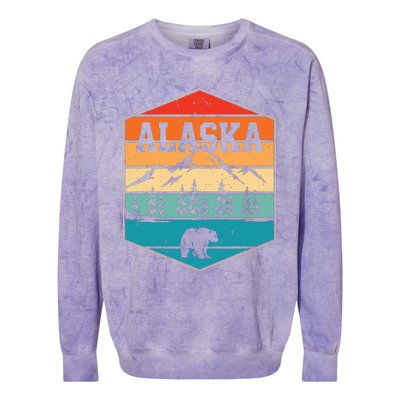 Alaskan Glacier Mountains Landscape Bear Animal Retro Alaska Colorblast Crewneck Sweatshirt