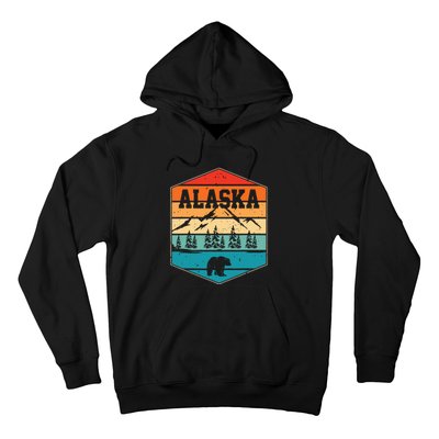 Alaskan Glacier Mountains Landscape Bear Animal Retro Alaska Hoodie