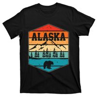 Alaskan Glacier Mountains Landscape Bear Animal Retro Alaska T-Shirt