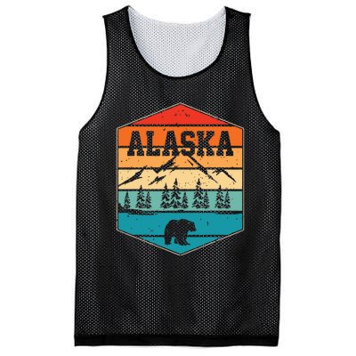 Alaskan Glacier Mountains Landscape Bear Animal Retro Alaska Mesh Reversible Basketball Jersey Tank