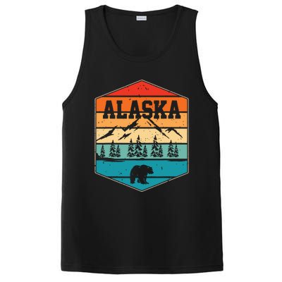 Alaskan Glacier Mountains Landscape Bear Animal Retro Alaska PosiCharge Competitor Tank