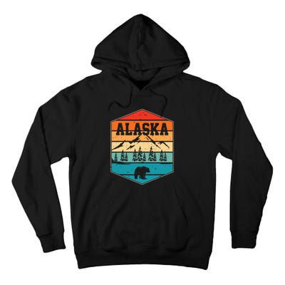 Alaskan Glacier Mountains Landscape Bear Animal Retro Alaska Tall Hoodie