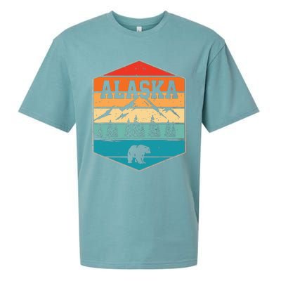 Alaskan Glacier Mountains Landscape Bear Animal Retro Alaska Sueded Cloud Jersey T-Shirt