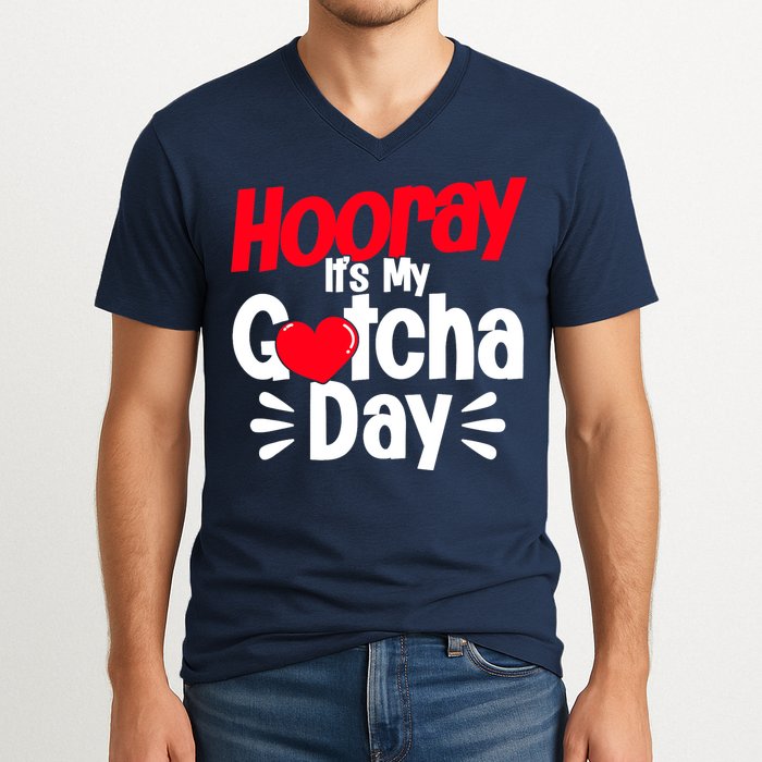 Adopt Gotcha My Gotcha Day Adoption Day V-Neck T-Shirt