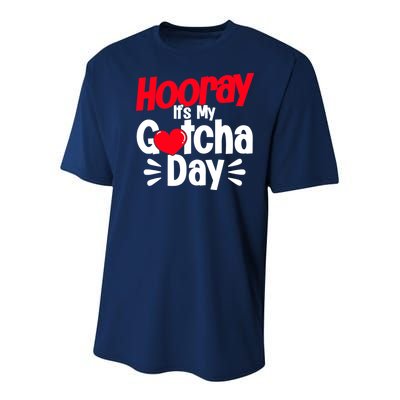 Adopt Gotcha My Gotcha Day Adoption Day Youth Performance Sprint T-Shirt
