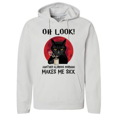 Another Glorious Morning Makes Me Sick Black Cat Cute Gift Performance Fleece Hoodie