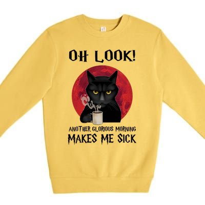 Another Glorious Morning Makes Me Sick Black Cat Cute Gift Premium Crewneck Sweatshirt