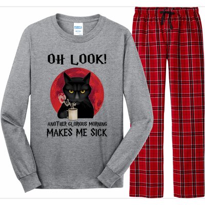 Another Glorious Morning Makes Me Sick Black Cat Cute Gift Long Sleeve Pajama Set