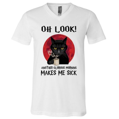 Another Glorious Morning Makes Me Sick Black Cat Cute Gift V-Neck T-Shirt