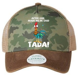 After God Made Me He Said Ta Da Funny Chicken Legacy Tie Dye Trucker Hat