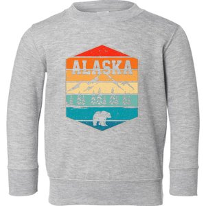 Alaskan Glacier Mountains Landscape Bear Animal Retro Alaska Toddler Sweatshirt