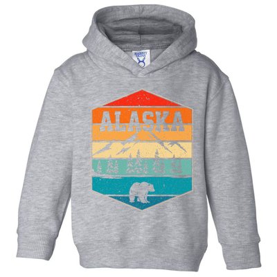 Alaskan Glacier Mountains Landscape Bear Animal Retro Alaska Toddler Hoodie