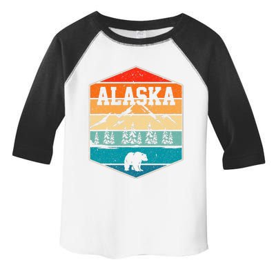 Alaskan Glacier Mountains Landscape Bear Animal Retro Alaska Toddler Fine Jersey T-Shirt