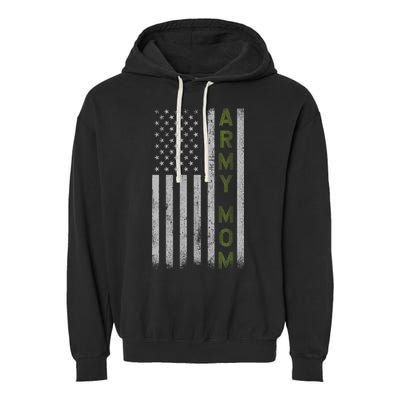 Army Gift Mom Proud Army Mother USA Flag Garment-Dyed Fleece Hoodie