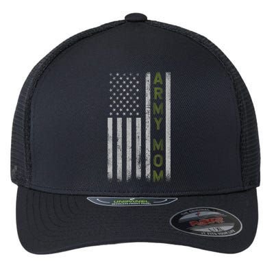 Army Gift Mom Proud Army Mother USA Flag Flexfit Unipanel Trucker Cap