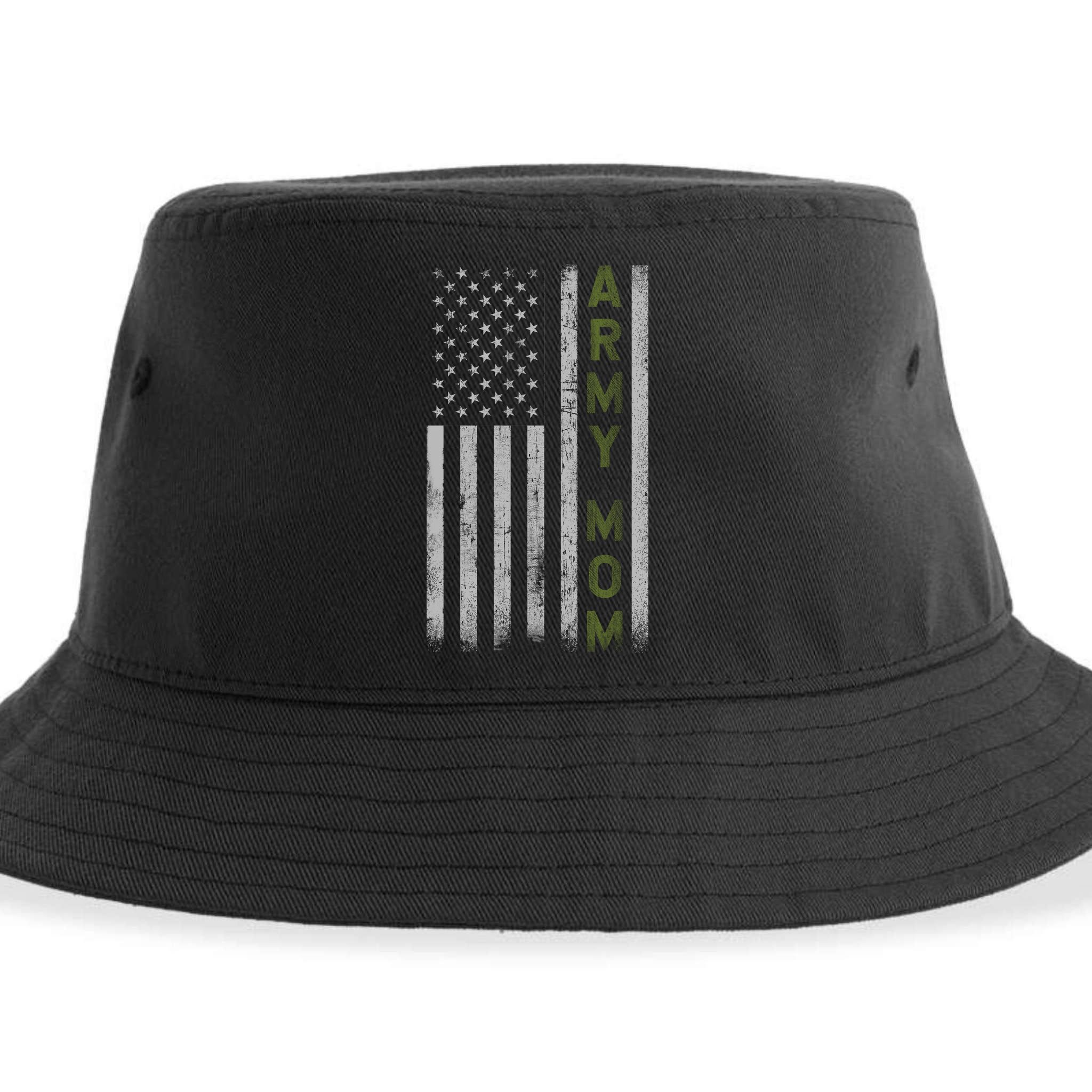 Army Gift Mom Proud Army Mother USA Flag Sustainable Bucket Hat
