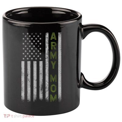 Army Gift Mom Proud Army Mother USA Flag 11oz C Handle Ceramic Mug