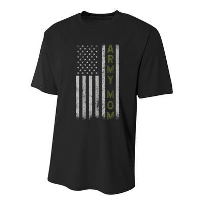 Army Gift Mom Proud Army Mother USA Flag Youth Performance Sprint T-Shirt