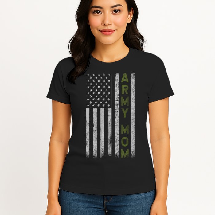 Army Gift Mom Proud Army Mother USA Flag Womens T-Shirt