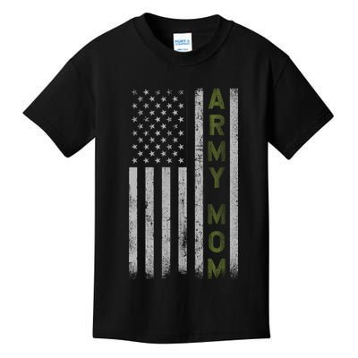 Army Gift Mom Proud Army Mother USA Flag Kids T-Shirt