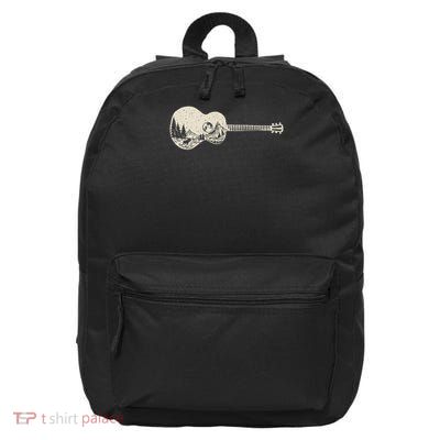 Acoustic Guitar Nature Mountain Music Lover Guitarist Retro  16 in Basic Backpack