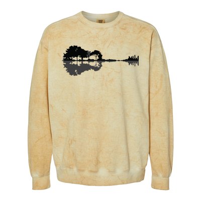 Acoustic Guitar Nature Forest Music Bass Guitarist Men Women Colorblast Crewneck Sweatshirt