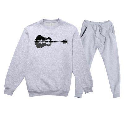 Acoustic Guitar Nature Forest Music Bass Guitarist Men Women Premium Crewneck Sweatsuit Set