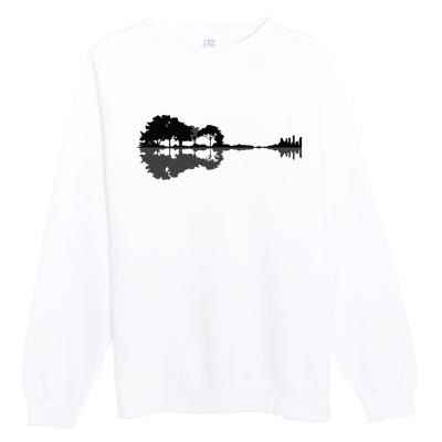 Acoustic Guitar Nature Forest Music Bass Guitarist Men Women Premium Crewneck Sweatshirt