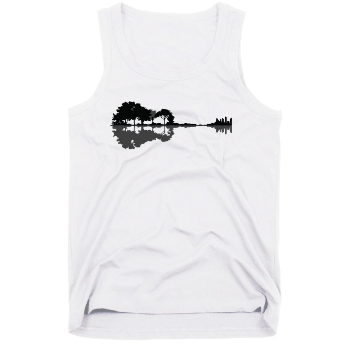 Acoustic Guitar Nature Forest Music Bass Guitarist Men Women Tank Top