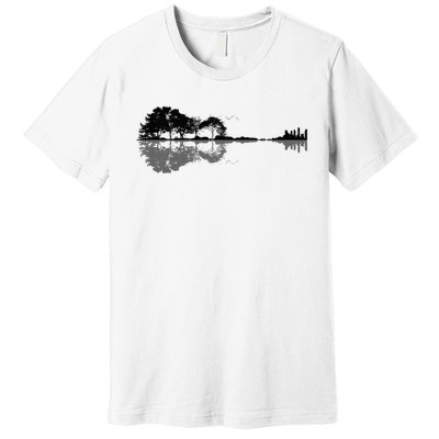 Acoustic Guitar Nature Forest Music Bass Guitarist Premium T-Shirt