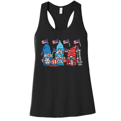 American Gnomes Nurse 4th Of July Scrub Top Patriot Wo Women's Racerback Tank