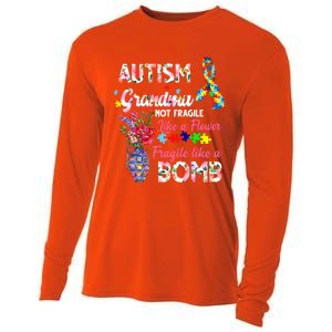 Autism Grandma Not Fragile Like A Flower Fragile Like A Bomb Gift Cooling Performance Long Sleeve Crew