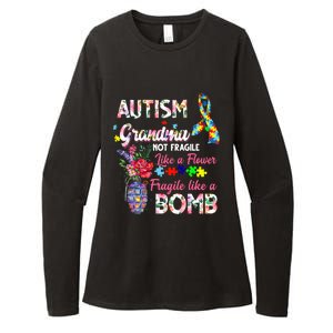 Autism Grandma Not Fragile Like A Flower Fragile Like A Bomb Gift Womens CVC Long Sleeve Shirt