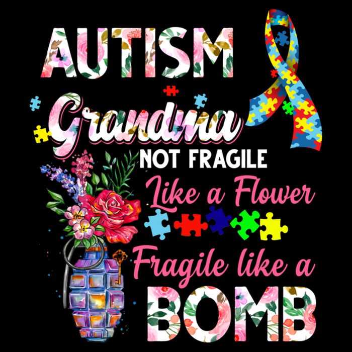 Autism Grandma Not Fragile Like A Flower Fragile Like A Bomb Gift Wool Snapback Cap