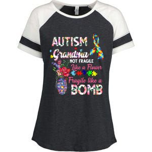 Autism Grandma Not Fragile Like A Flower Fragile Like A Bomb Gift Enza Ladies Jersey Colorblock Tee