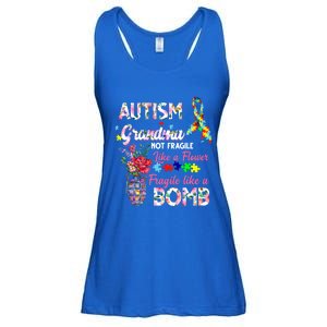 Autism Grandma Not Fragile Like A Flower Fragile Like A Bomb Gift Ladies Essential Flowy Tank